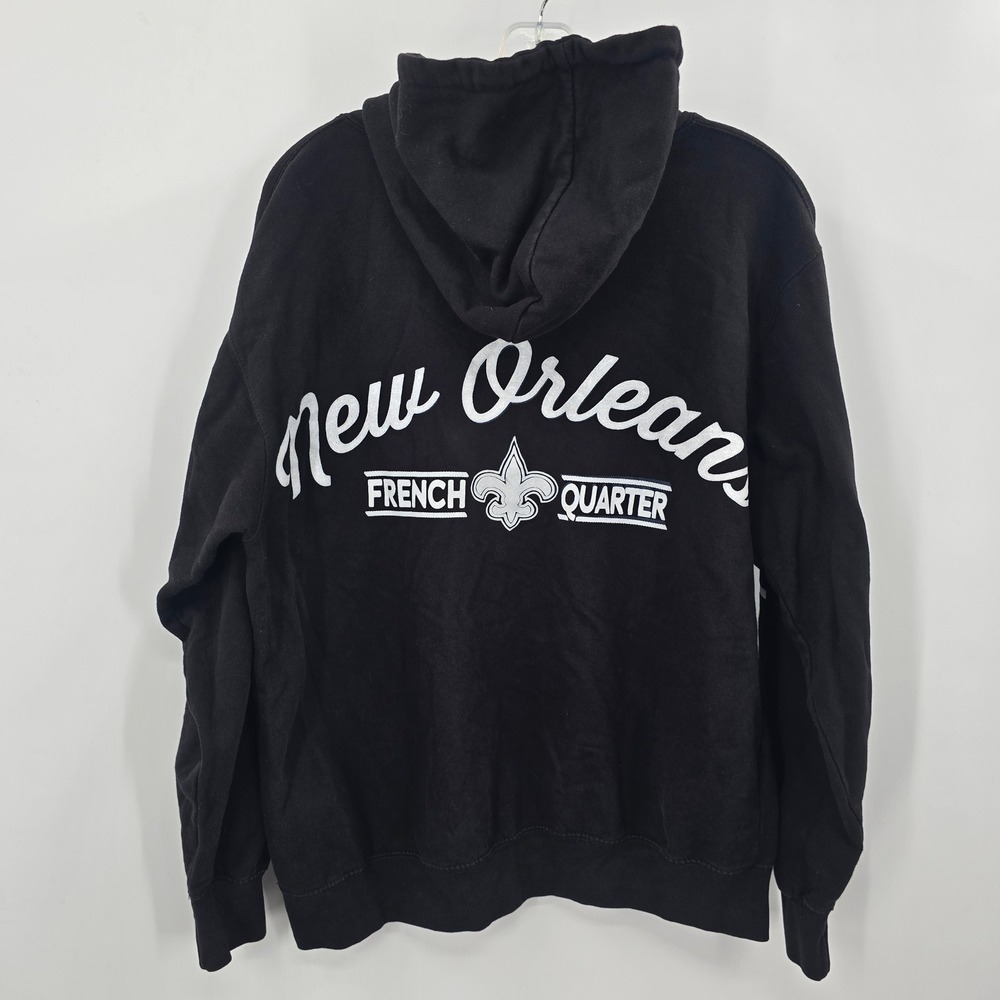 Three Layer New Orleans French Quarter Hoodie Black Graphic Sweatshirt 5108 M